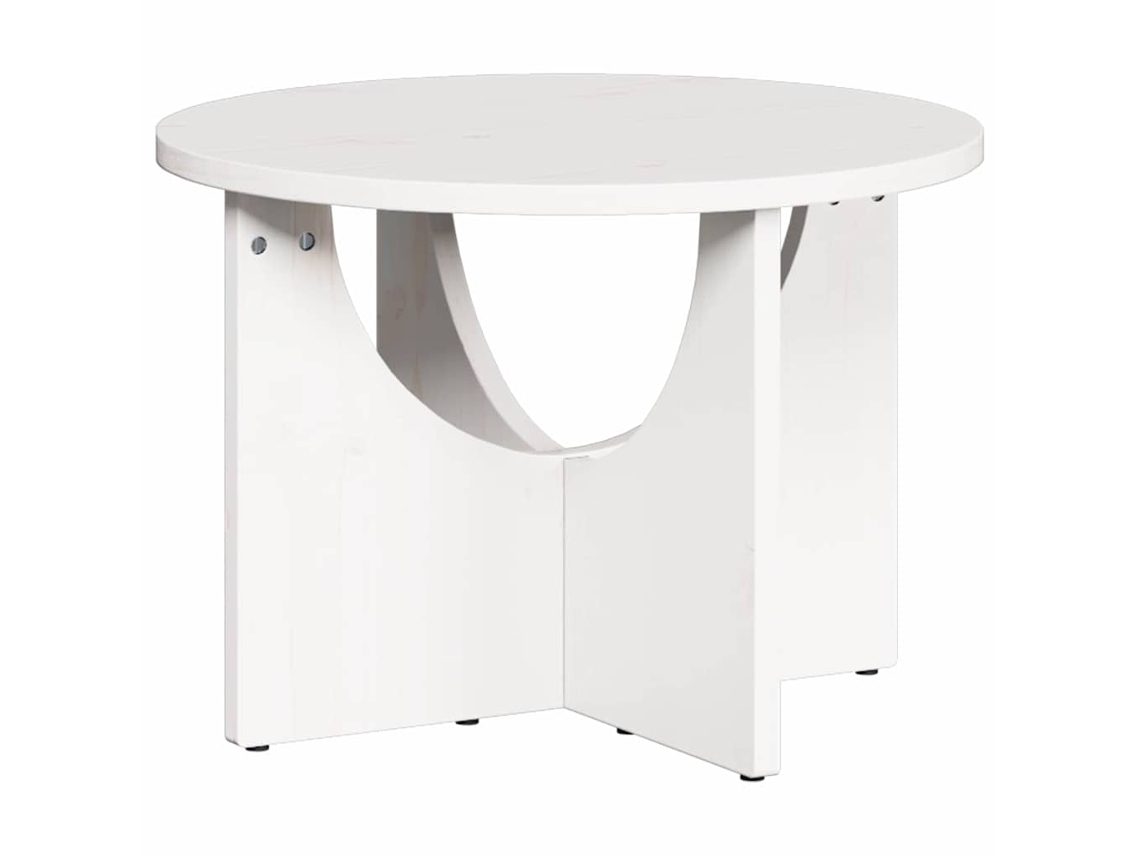 Mesa de Centro Branco 50x50x35 cm Madeira de Pinho Maciça MAISON EXCLUSIVE