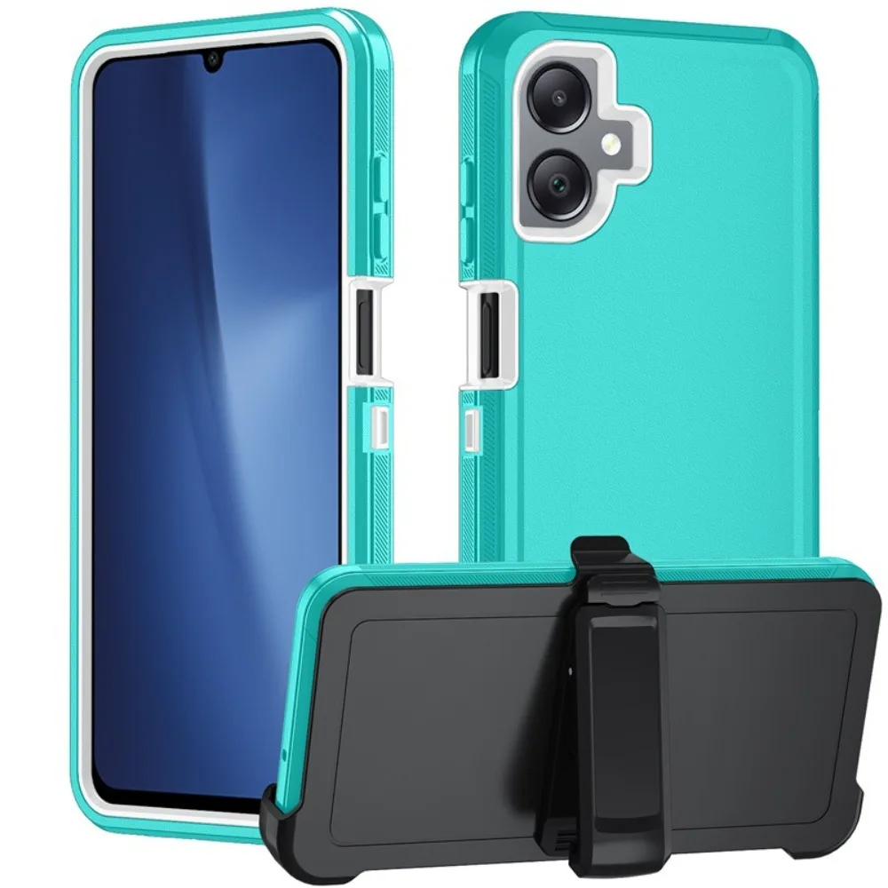 (azul Claro, Galaxy A04) Capa Para Celular Samsung Em Material Híbrido Triplo À Prova De Choque, Com Clipe.