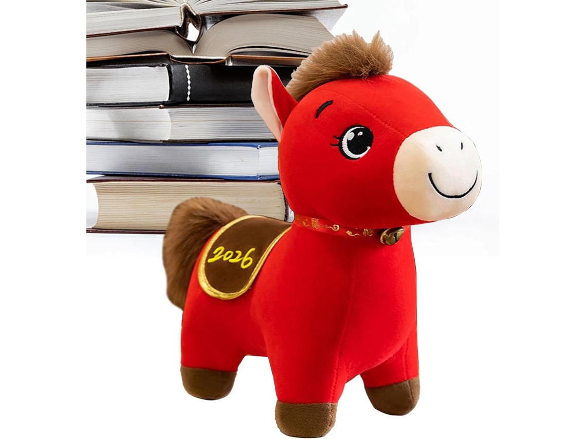 Cavalo De Pelúcia Vermelho Macio, Modelo 2026