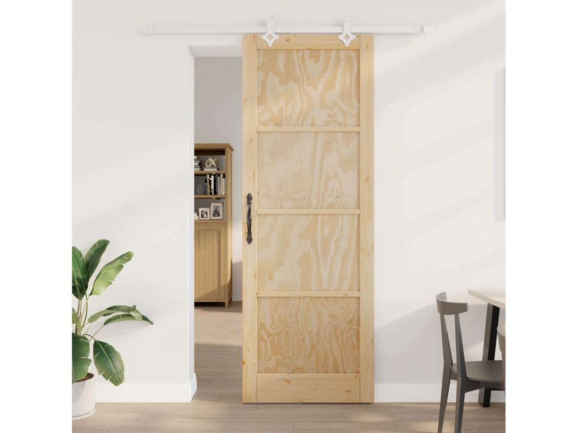 Vidaxl Porta Deslizante Natural E Branco 83 X 232 Cm