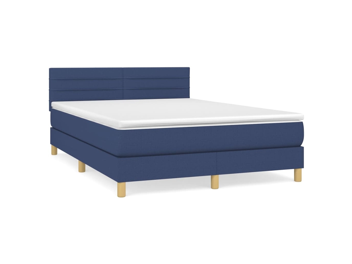 Box Spring Bed, Box Spring Beds Vidaxl Azul Tecido (140 X 200 Cm)