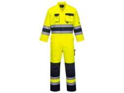 Macacão De Alta Visibilidade Nantes - Segurança E Conforto No Trabalho Azul Marinho E Amarelo / Xl