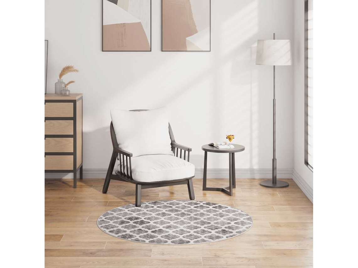 Vidaxl Tapete Lavável Φ120 Cm Multicor
