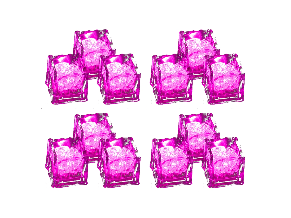 Ferramenta 12Pcs Cubos de Gelo Brilhantes Sensíveis Ao Toque Led-Pink Light-Up Led 12 UISAVE