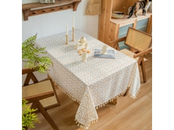 Toalha de Mesa Quadrada Pequena Estilo Pastoral Estampada com Borla para Centros de Mesa de Cozinha e Piqueniques Estilo 35X352