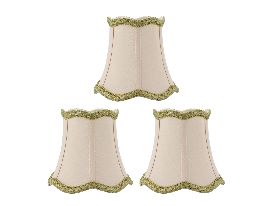 3pcs Abajur de Tecido Europeu E14 Bege para Casa Hotel Ktv Clube Hall Decoração S/MARCA