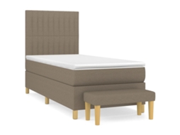 Box Spring Bed, Box Spring Beds Vidaxl Cinzento-acastanhado Tecido (90 X 200 Cm)