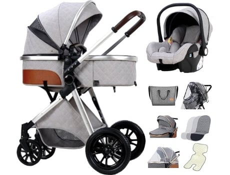 Carrinho ZC MAGIC 3 em 1 Dobrável Cinzento