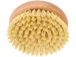 Escova De Banho Redonda Com Cerdas Sisal E Cabo Madeira Faia Natural Esfoliante Para Corpo Rosto Uso Diário No