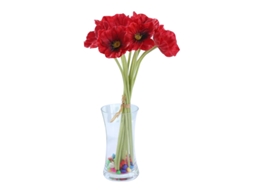 10 Peças de Flores Vermelhas Artificiais para Decoração