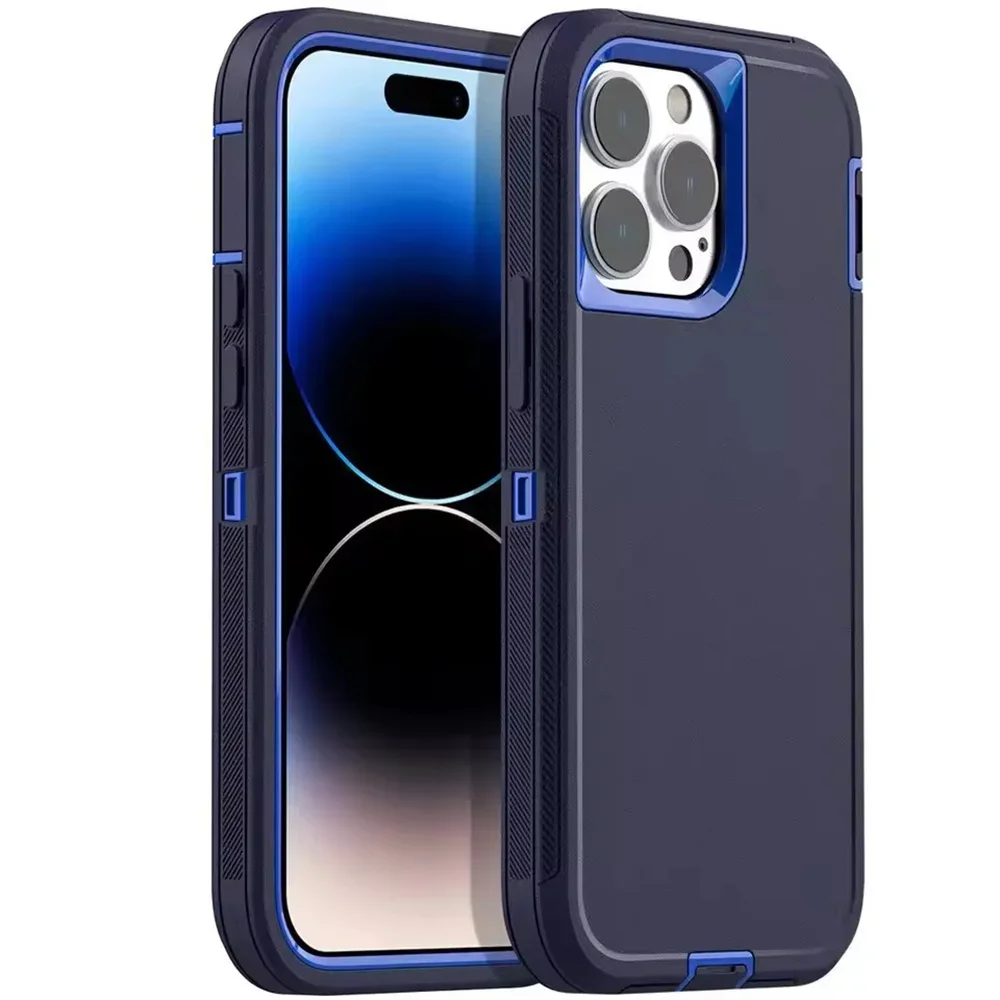(azul, Iphone 12 Pro Max) Capa De Celular 3 Em 1 Para Iphone, Resistente A Impactos E Vibrações, Com Classificação Militar.