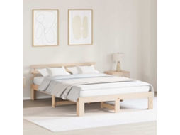 Vidaxl Estrutura da Cama com Cabeceira Natural 150 X 200 Cm