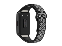 Bracelete Silicone Duas Cores Ajustável para Huawei Band 6/Honor Band 6 Preto/Cinza