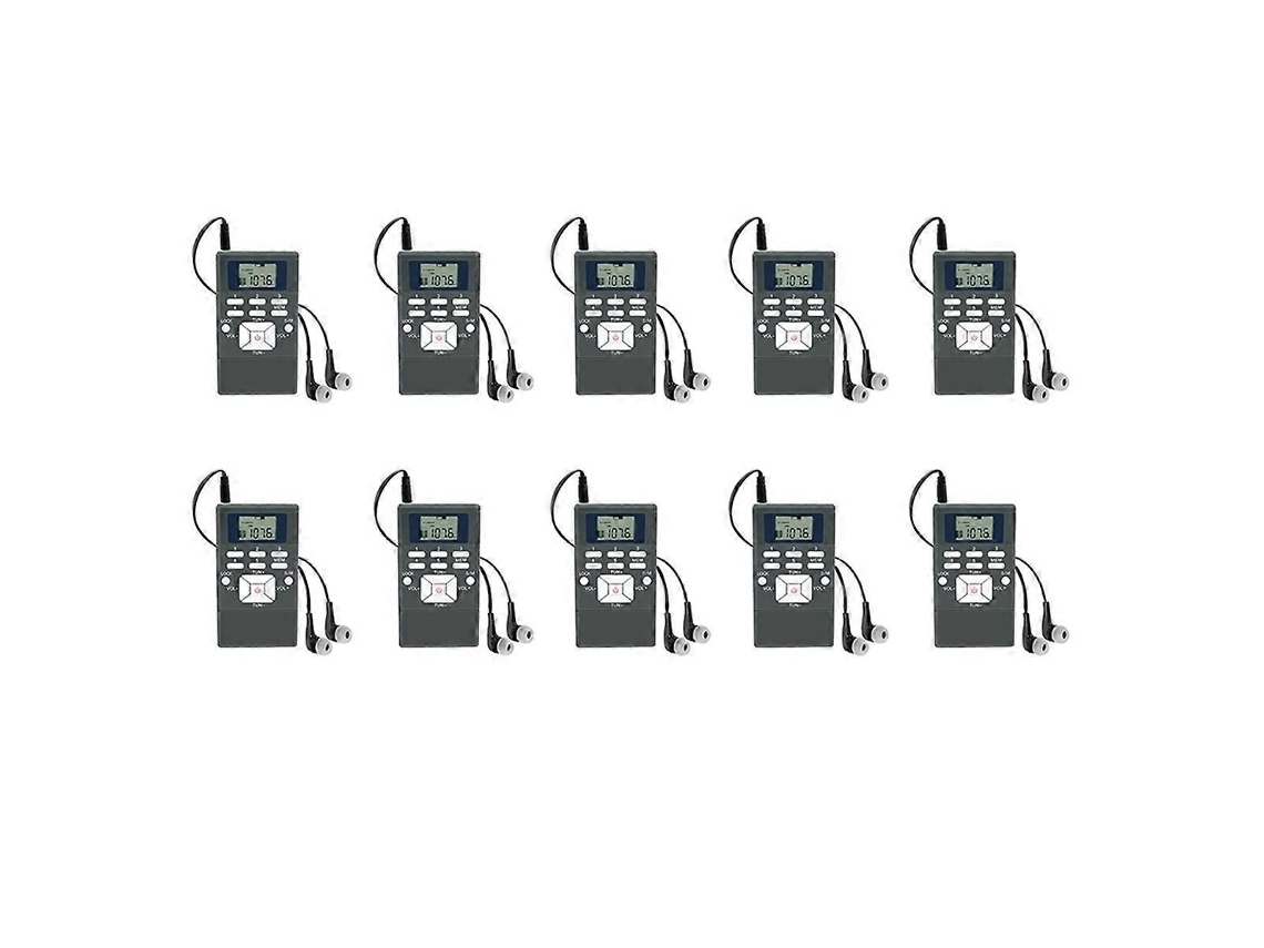 Conjunto De 10 Rádios Pr13 Com Receptor Fm Estéreo E Relógio Digital.