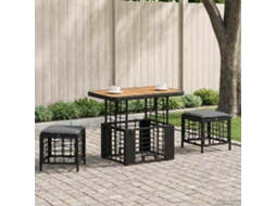 Vidaxl Conjunto De Jantar Para Jardim 3 Unid. Preto E Cinza