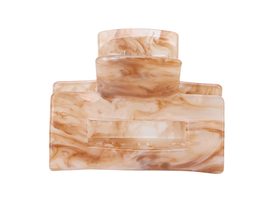 2026 pinça de Cabelo de Acrílico Simples e Elegante, Pinça de Cabelo com Presa Forte e Antiderrapante para Mulheres e Meninas, Cor Café Claro