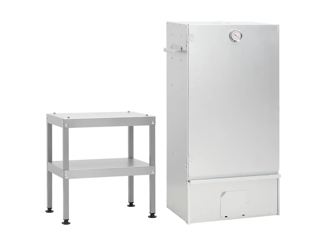 Vidaxl Defumador Com Mesa Aço Galvanizado