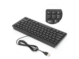 Teclado Portátil Usb Com Fio, 78 Teclas, Mini Teclado Para Desktop E Laptop, Ideal Casa Escritório, Preto. -aquaforge