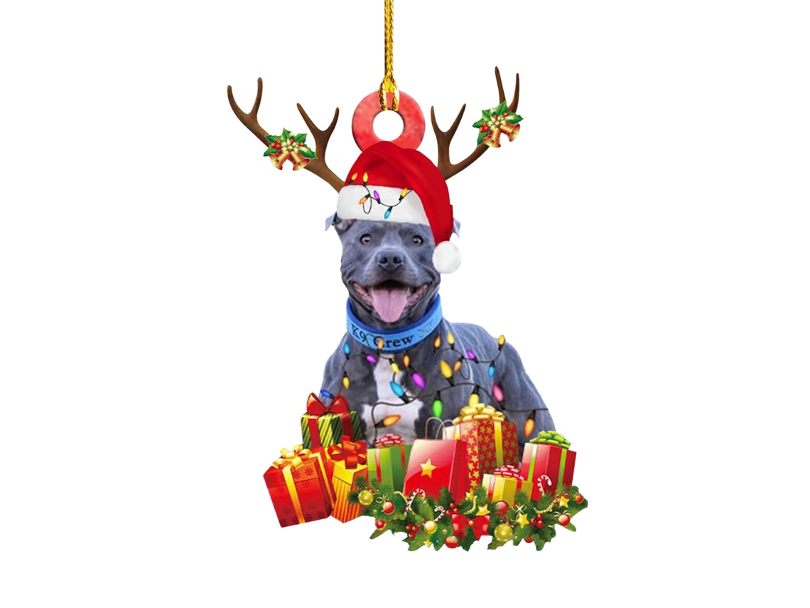 Placa De Madeira De Cão Natal Decoração Residencial