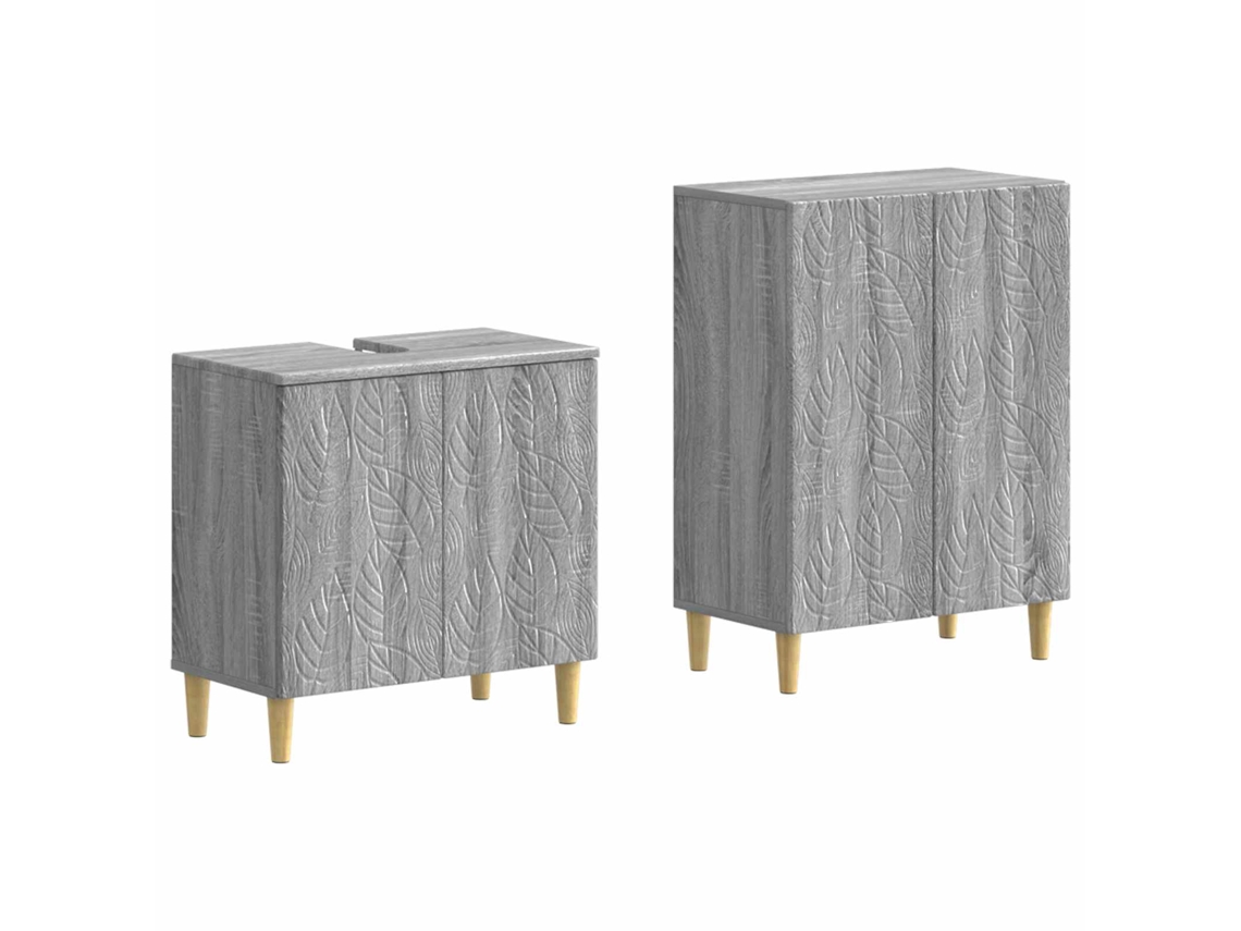 Vidaxl Conjunto De Armário De Banheiro Com 2 Peças Delft