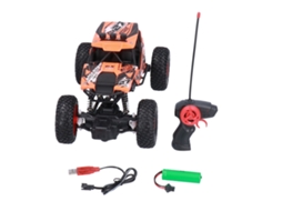 Brinquedo Carro Controle Remoto 1/20 Crawler Recarregável Para Terra Irregular Laranja