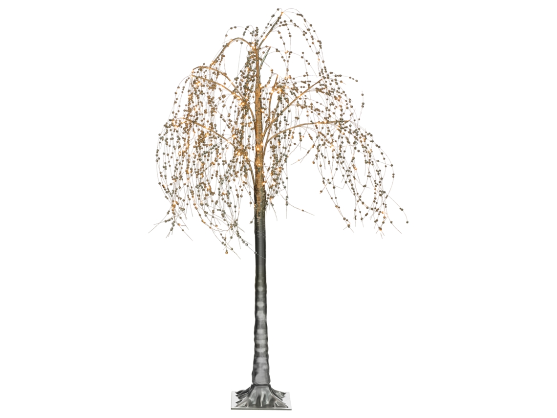 Árvore decorativa BELIANI Nillaka com LED para jardim em PVC Prateado 70x70x145