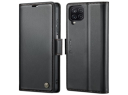 Capa Para Samsung Galaxy A12 5g Borboleta Fivela Litchi Textura De Telefone De Couro Rfid Antirroubo Preta