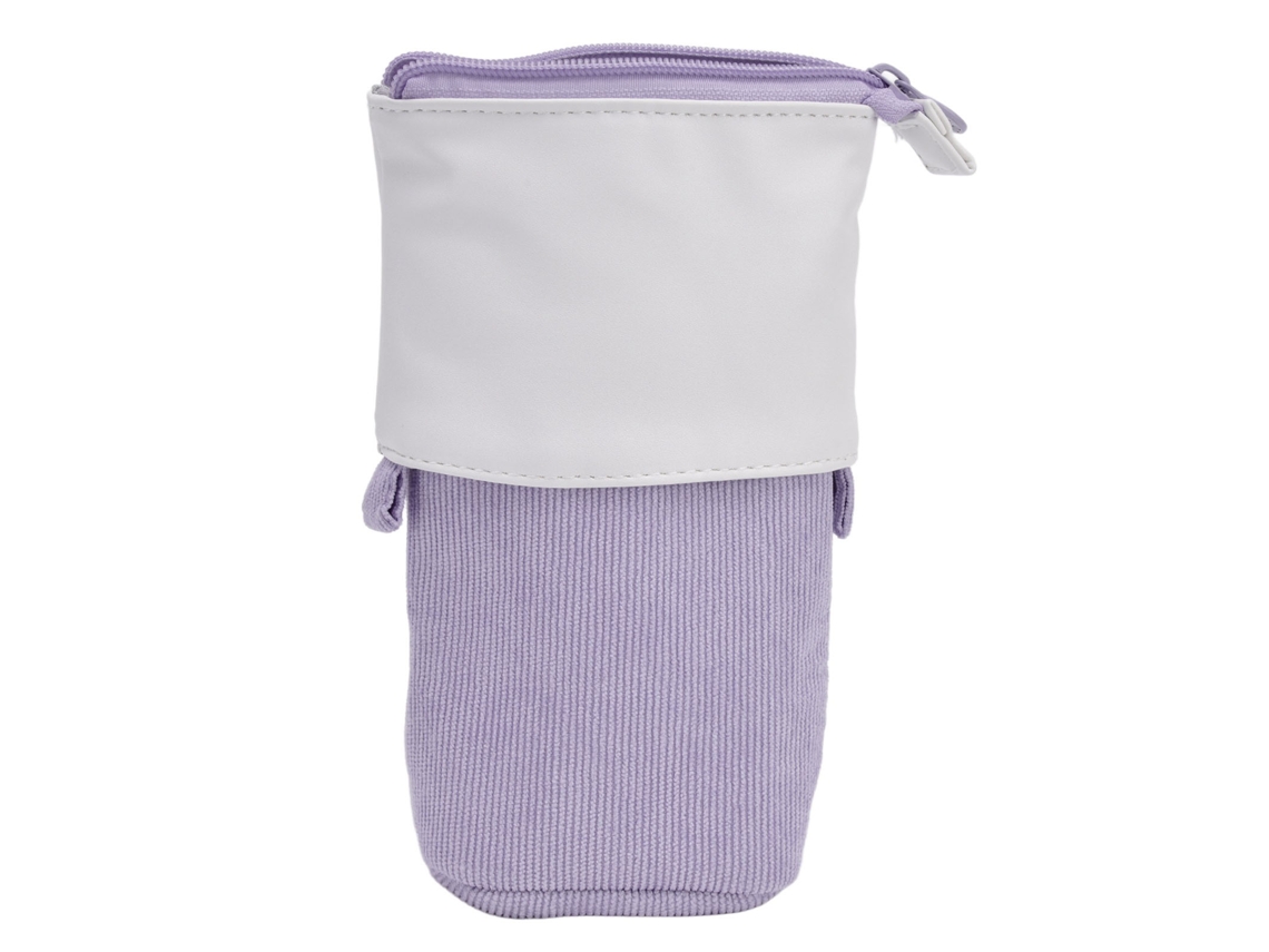 Estojo portátil telescópico Baok Cute com suporte, ideal para estudantes, escritório, mulheres e adolescentes, na cor roxa.