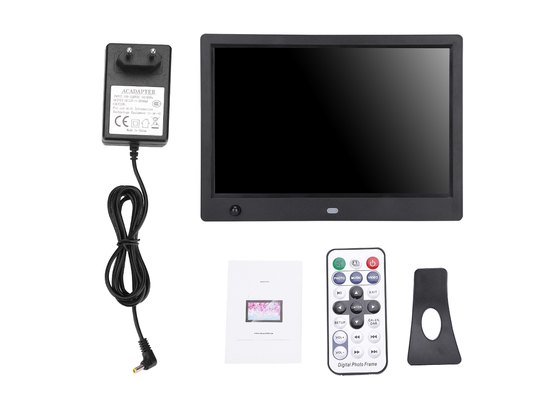 Álbum de fotos digital Slowmoose HD de 10 polegadas com sensor de movimento, 1080p, 240 V (preto)