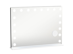 Espelho Maquiagem Hollywood 18 Led Rgb Bluetooth 10x Branco VELTRIX
