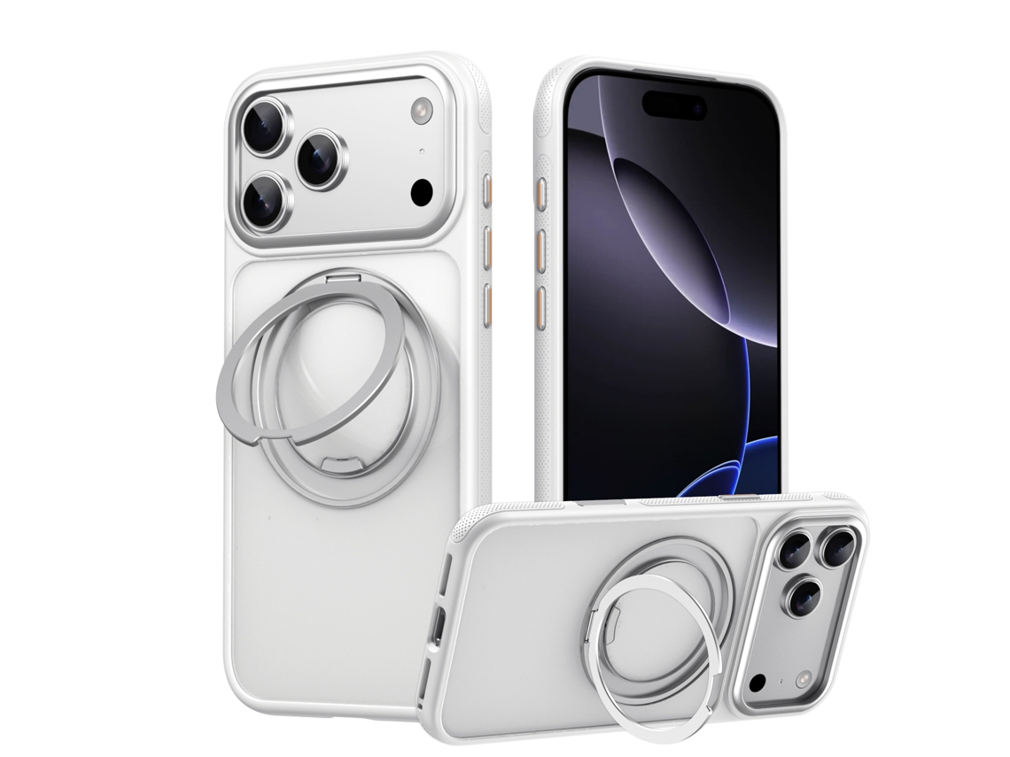 Capa Protetora Hibbent Para Iphone 18 Pro Max Com Suporte (branco)