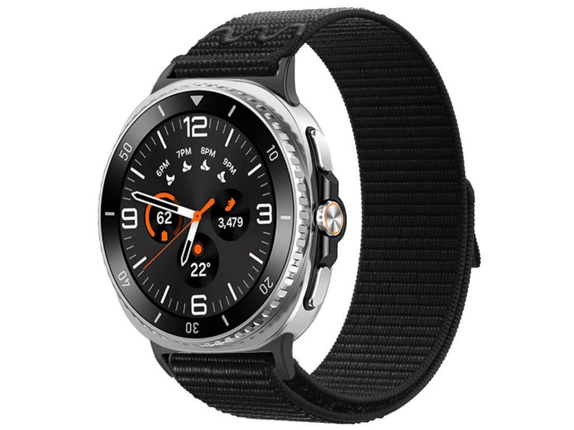 Bracelete para Samsung Galaxy Watch 8 / 8 Classic Nylon com Fecho de Velcro Preto Escuro XIAOMOYU
