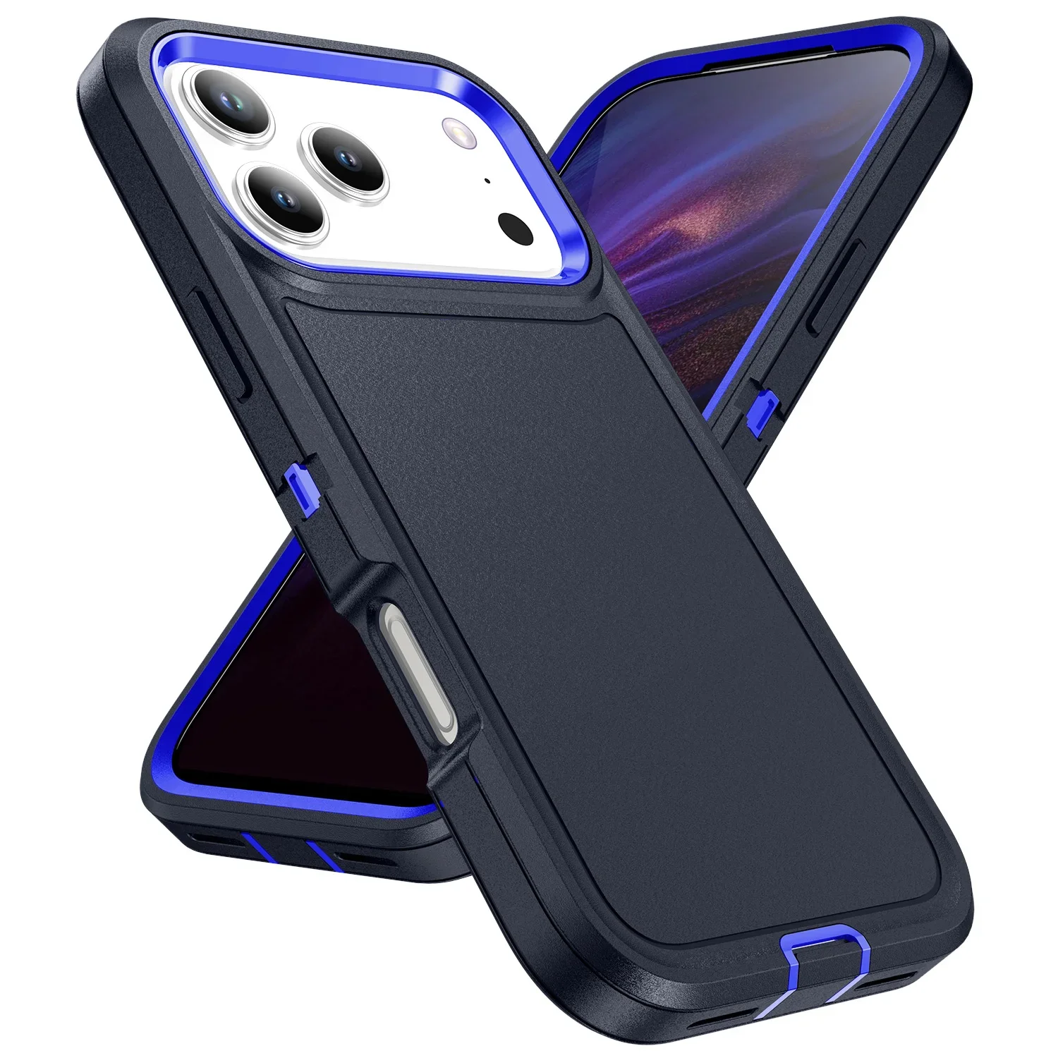 (azul Escuro, Iphone 17 Pro Max) Capa Fosca Para Celular, Resistente A Impactos, Com Proteção Completa De 360° Para A Lente Da Câmera.
