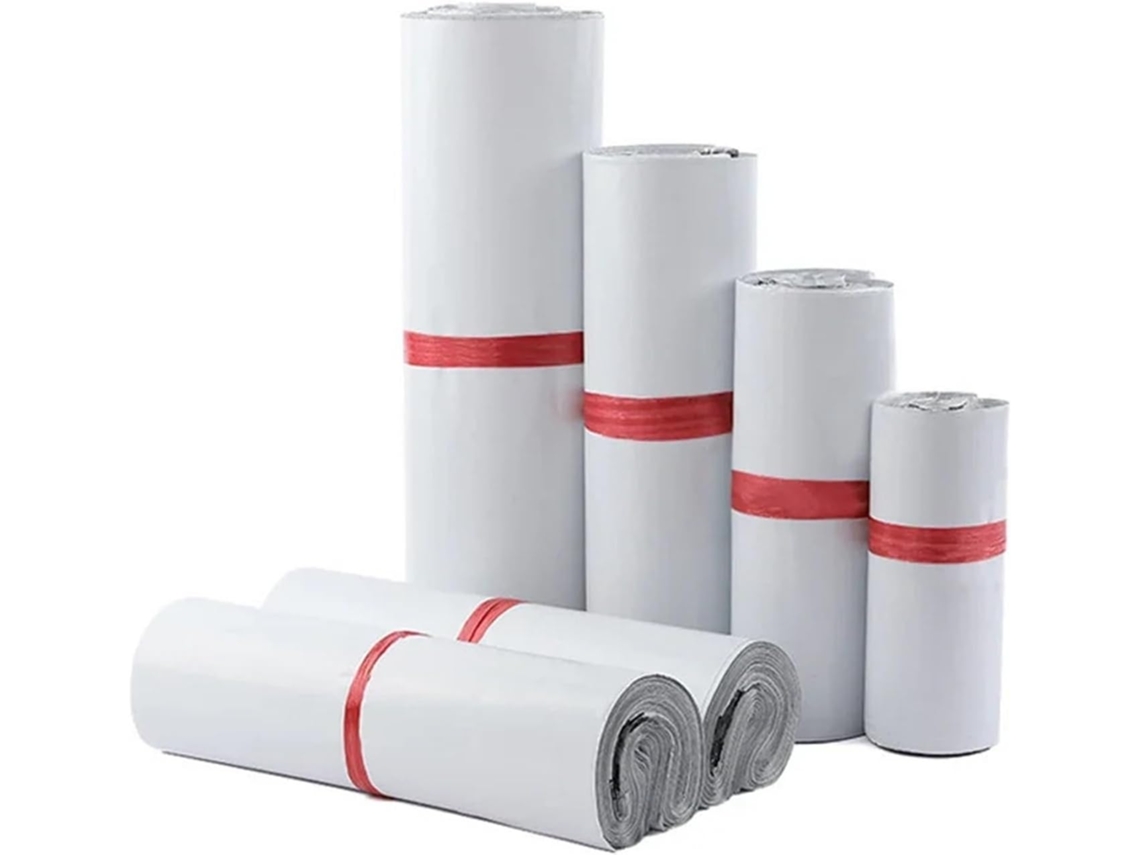 Saco De Correio Lote 10 Sacos Adesivos Autoadesivos Brancos, Armazenamento, Envelopes Plástico, Expedição Para