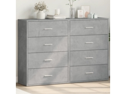 Vidaxl Aparadores 2 Pcs 60x31x84 Cm Derivados Madeira Cinzento Cimento
