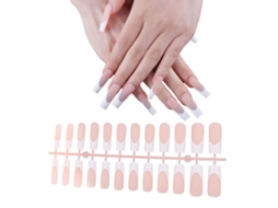 Unhas Postiças Estilo Francês Rosa Branco Unhas Postiças Compridas Paraes E Meninas -Estilo2 ZMDECQNA