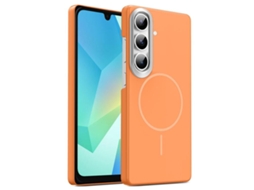 Capa Para Samsung Galaxy A16 5g Fina Circular Magsafe À Prova De Choque Dourada Em Policarbonato Laranja