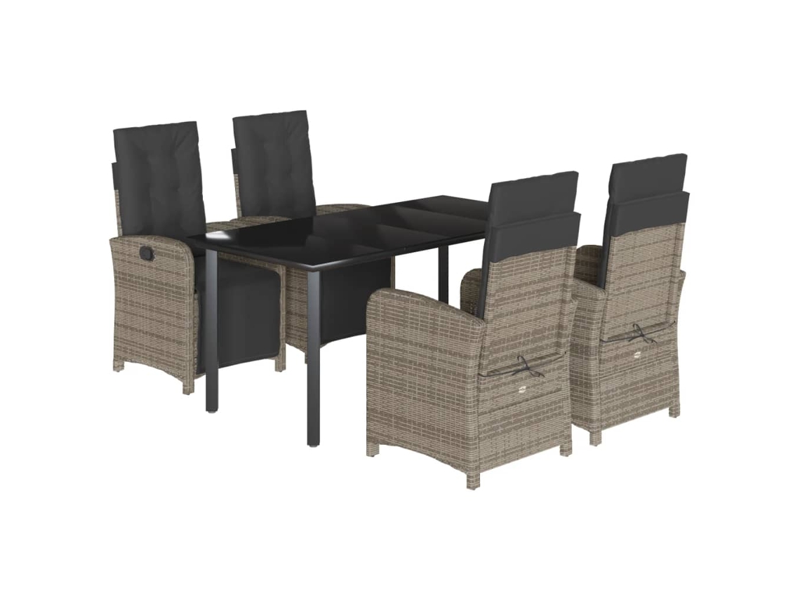 Garden Dining Set, Garden Dining Sets Vidaxl Cinzeto Rattan / Vime (160 Cm Table Length)