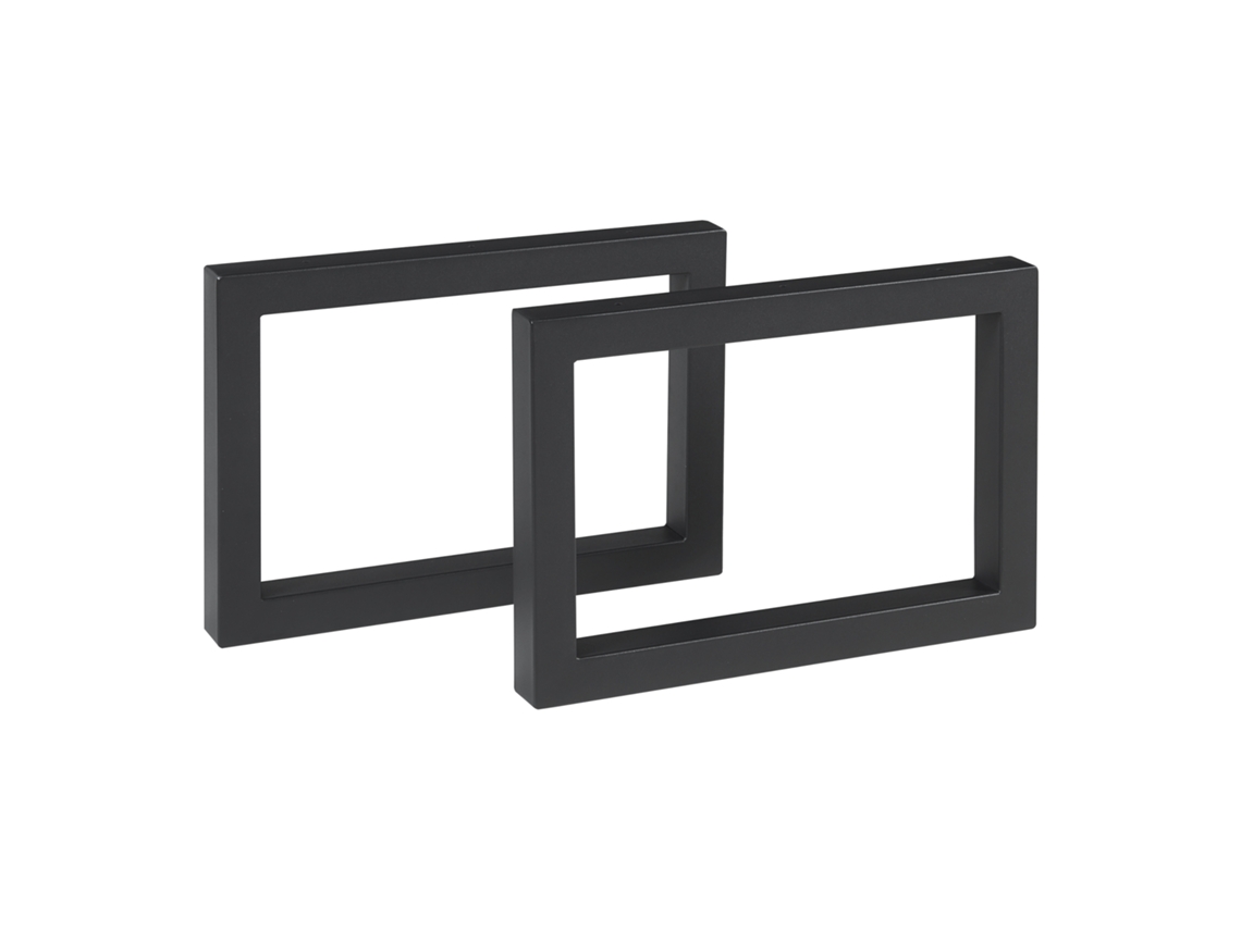 Conjunto de 2 Pés de Mesa Lunderskov Rectangulares em Aço 35X50Cm Preto [EN.CASA]