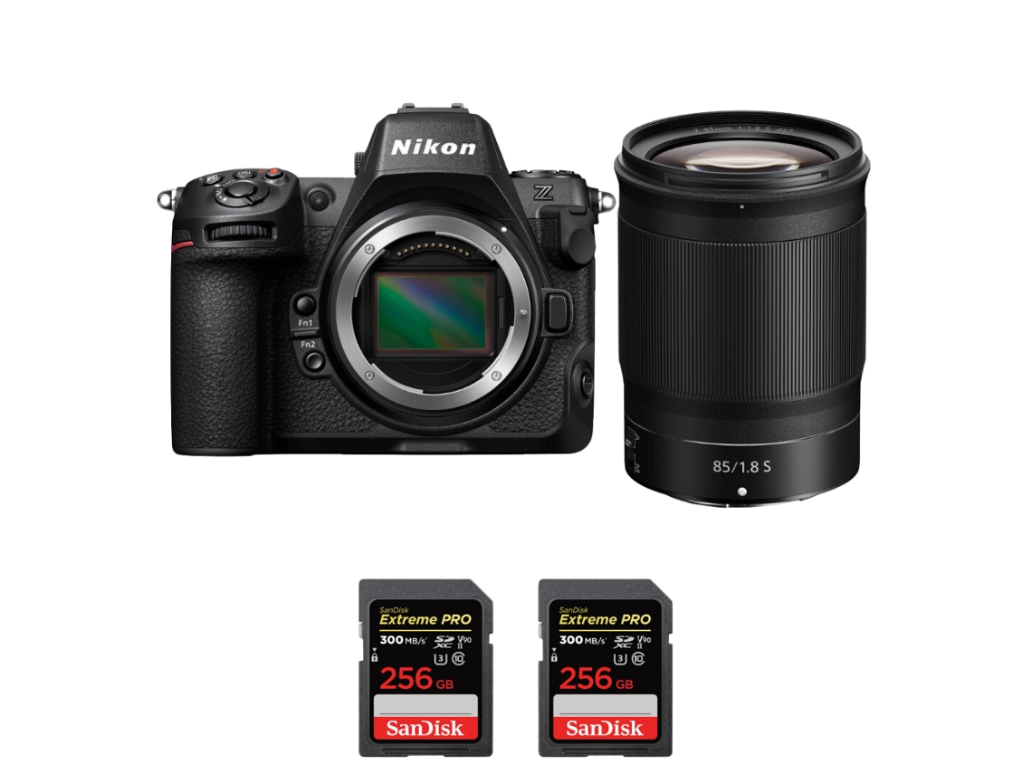 Z8 + Z 85mm F/1.8 S + 2 Sandisk 256gb Uhs ii 300mb/s Máquina Fotográfica Híbrida Full frame + Ebook “20 Dicas para Fotos Que Impressionam” NIKON