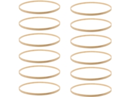 Conjunto De 12 Argolas Redondas De Bambu Para Apanhador De Sonhos, 23 Cm.