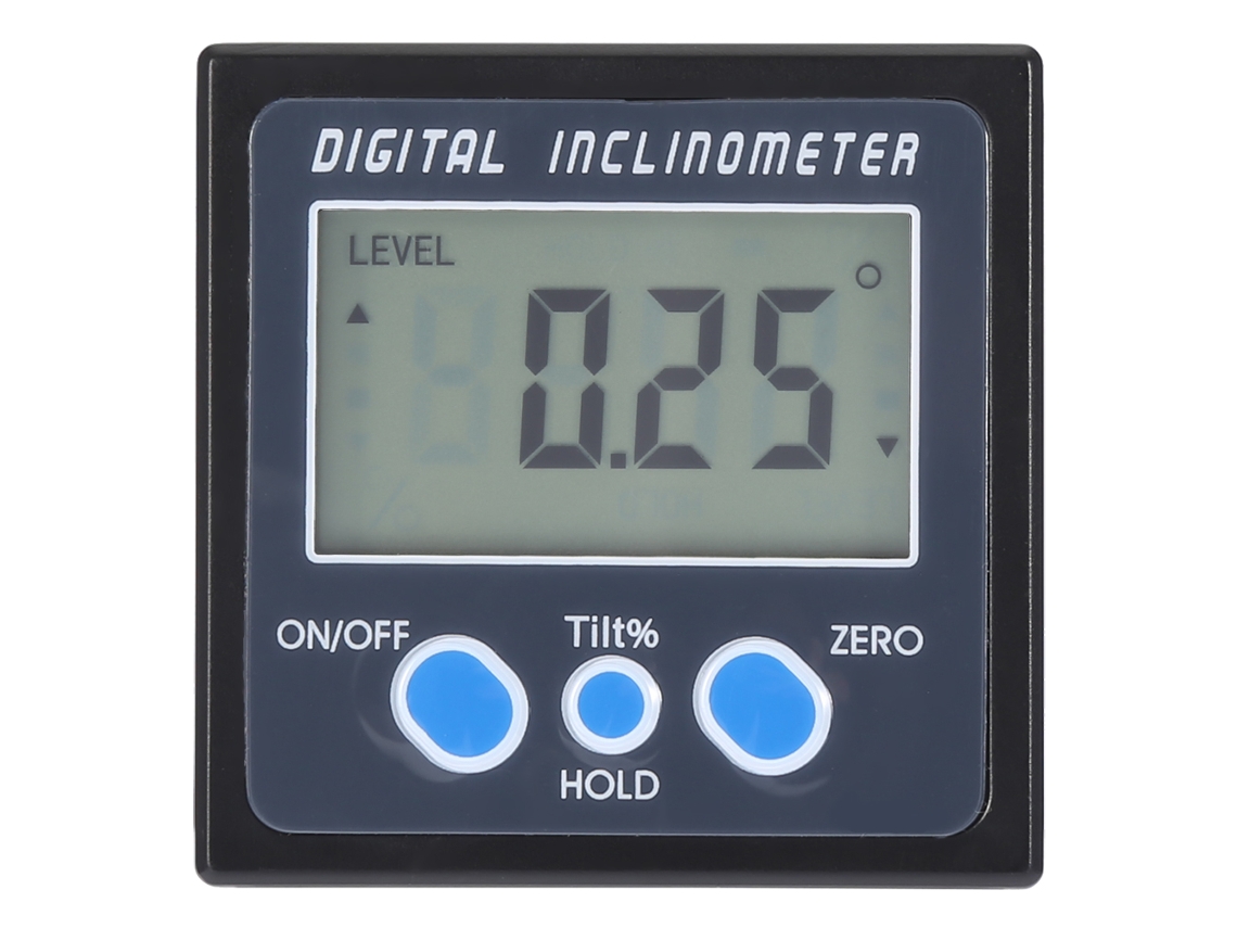 Inclinômetro Digital com Display Lcd Caixa Ângulo Gauge Protractor Lado Ímã