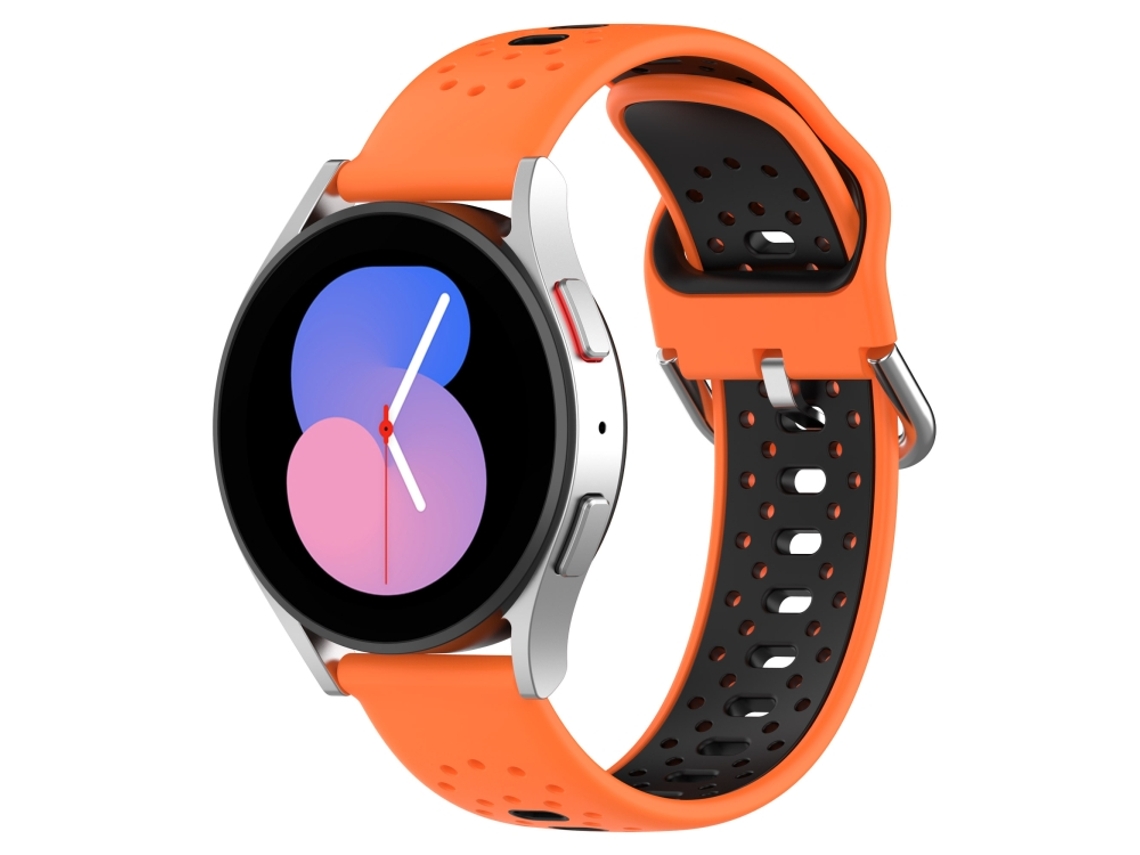 Bracelete para Samsung Galaxy Watch Active 2 Silicone Respirável Duas Cores Laranja + Preto XIAOMOYU (40mm)