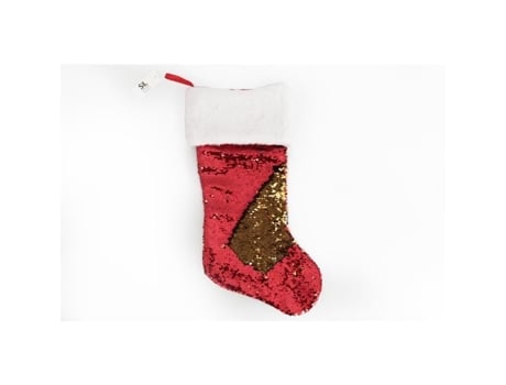 Bota de lantejoulas pendurada decoração de Natal - vermelha