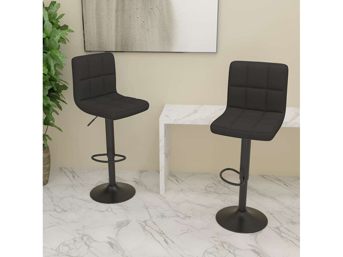 Vidaxl Bancos De Bar 2 Pcs Tecido Preto