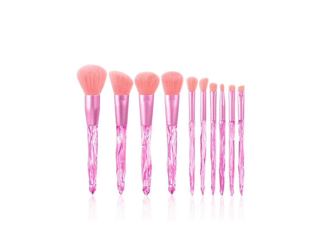 Conjunto de de Cristal Premium de 10Pcs Base Sintética Pó Corretivo Sombra de Olhos Blush MaquilhagempincéisCor 1 LUUCOZK
