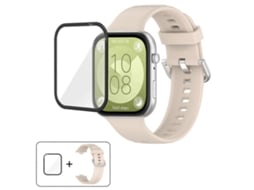 Pulseira De Silicone Com Fivela De Aço Prateado E Película Curva 3d.