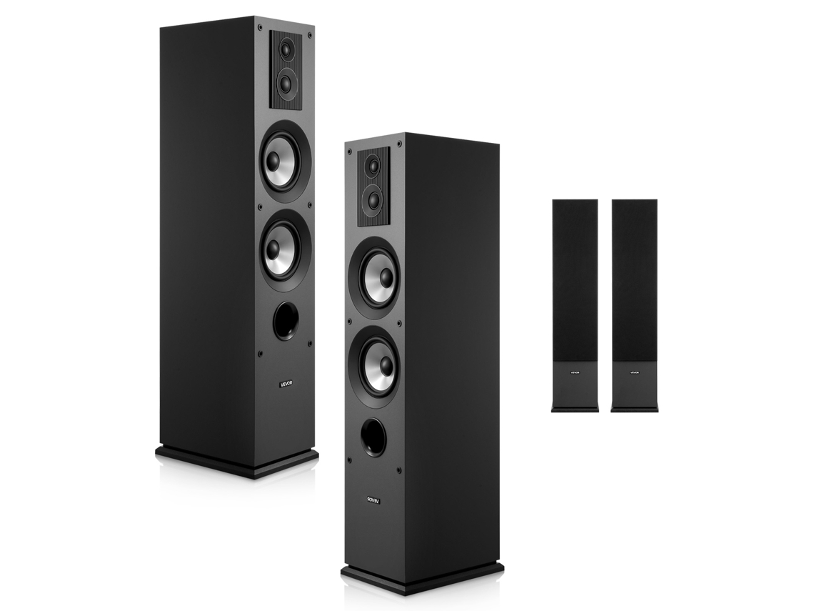 Par De Colunas De Chão De 3 Vias Tweeter 1,91/2,54 Cm 2 Woofers 13,34 Cm Vevor