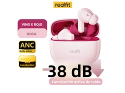 Fones de Ouvido Bluetooth , com Cancelamento Ativo de Ruído, Função Enc para Chamadas e Graves Estéreo Hifi. MDUG (rosa)
