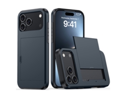 Capa Para Celular Com Compartimento Para Cartão Sim, Fosca E Resistente A Quedas.azul - Iphone 16 Pro Max